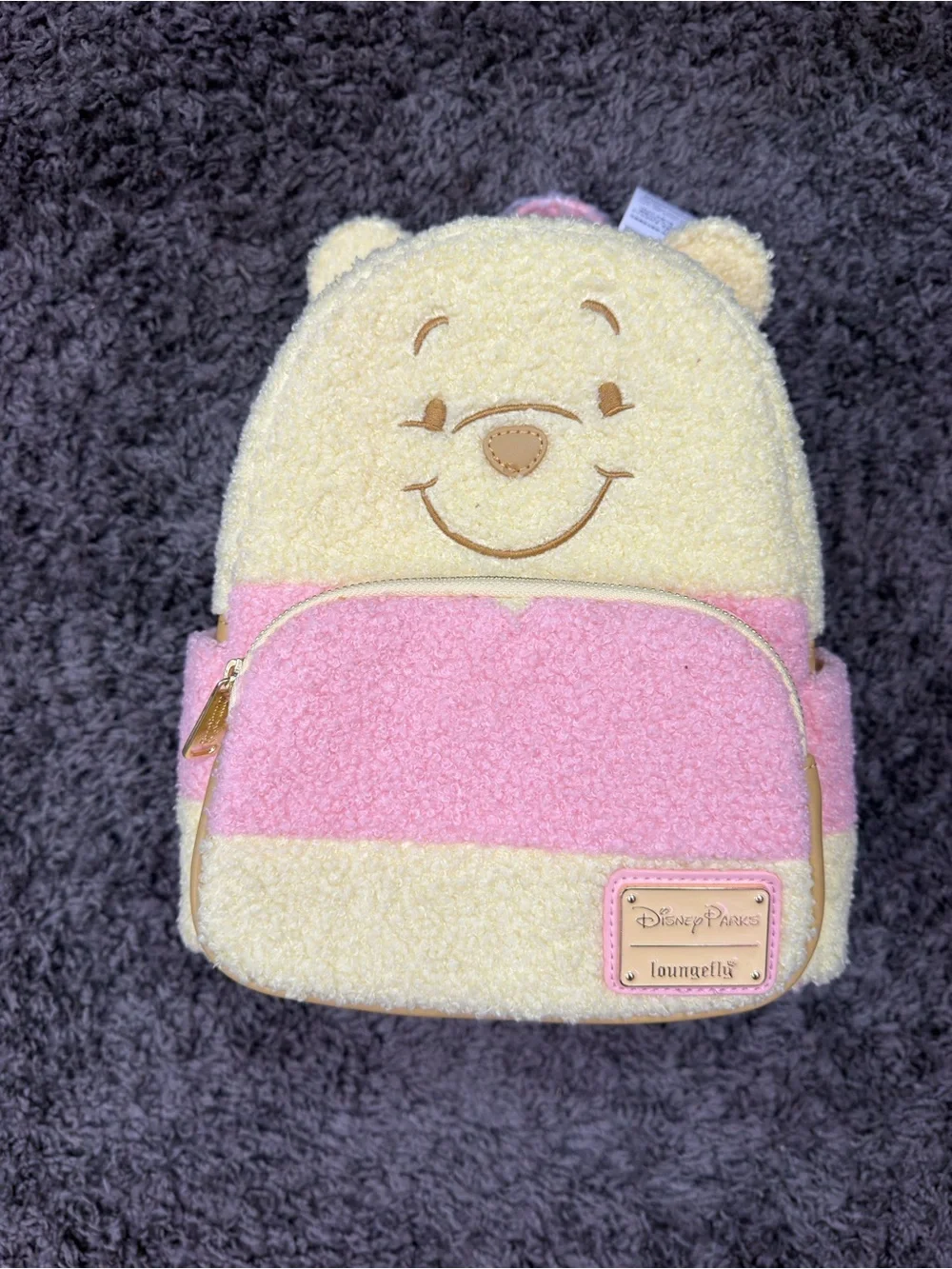 Loungefly Winnie the Pooh Sherpa Kids Backpack - Cream & Pink